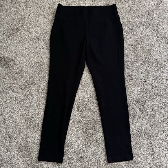 INC International Concepts Pull on Mid Rise Black Pants Stretch Leggings Size 8 - Picture 1 of 7